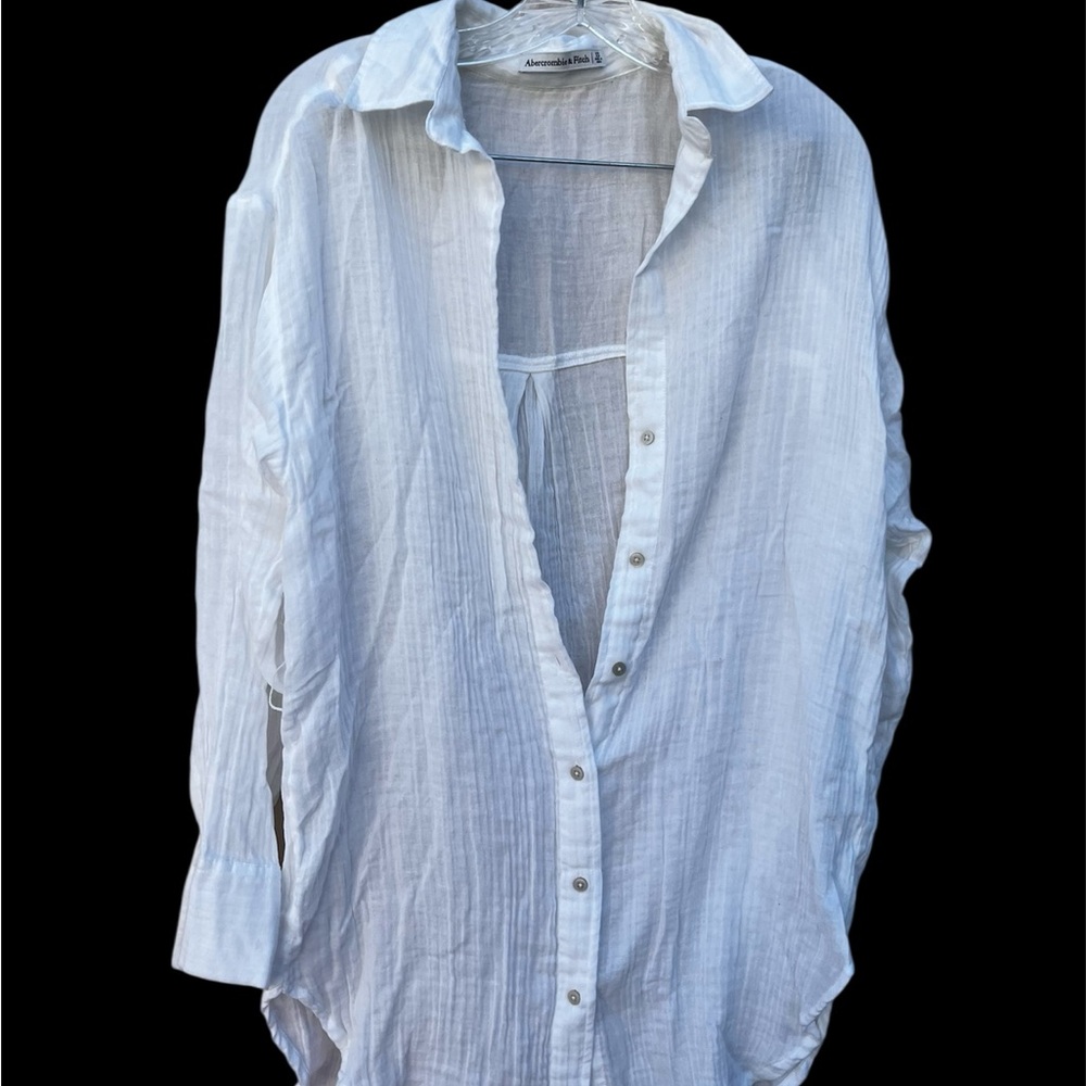 Abercrombie & Fitch White Long Sleeve Dress